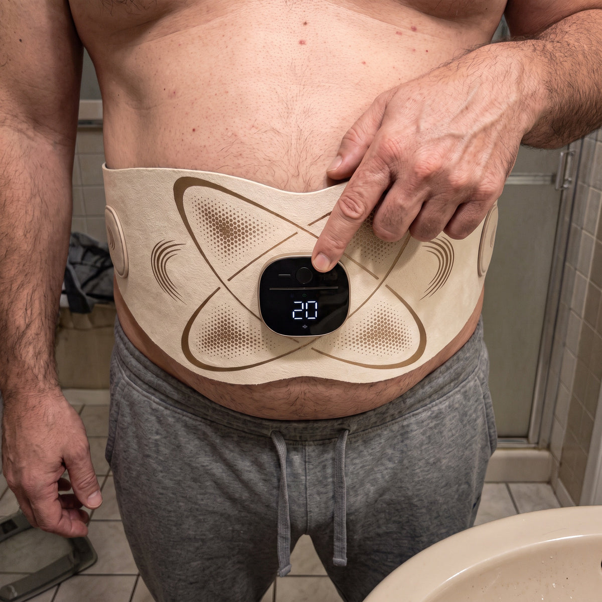 Setting the intensity on the Power Belt Pro control module