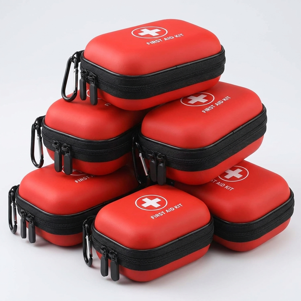 Family bundle of Tactical First Aid Kits stacked together