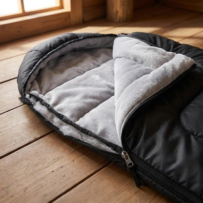 Emergency Sleeping Bag interior lining and insulated hood detail