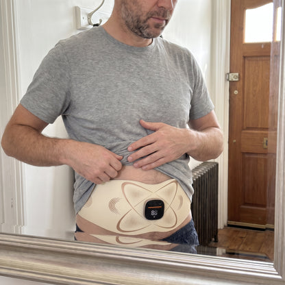 The Power Belt Pro sits discreetly under a t-shirt